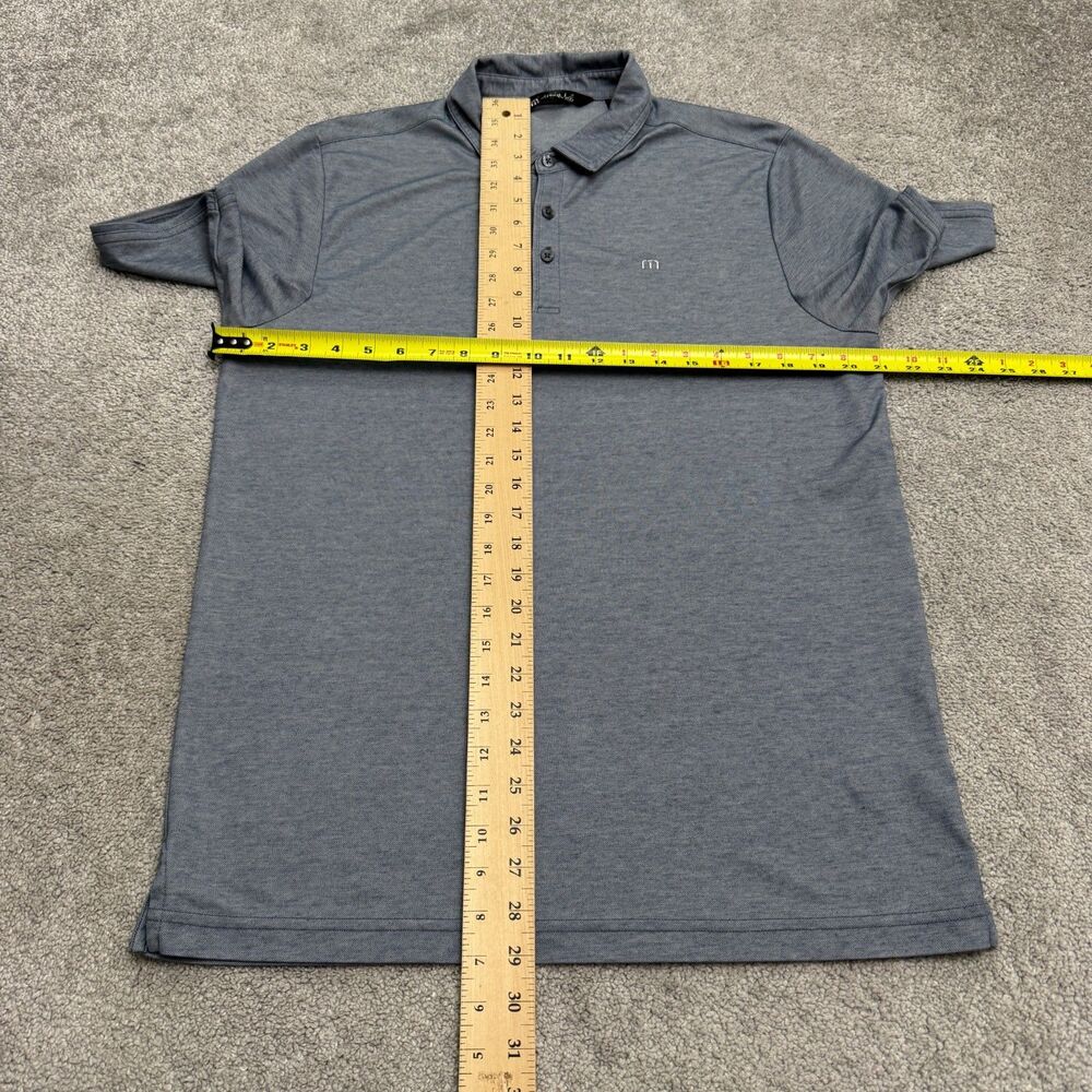 Travis Mathew Cotton Blend Polo Shirt Mens Medium Heathered Blue Golf Preppy Top - Picture 11 of 14
